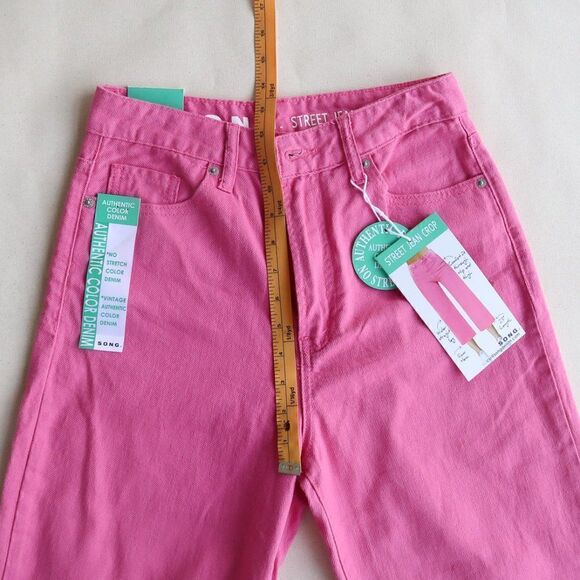 S.O.N.G. Cropped Pink Jeans Size 5 - Picture 9 of 10